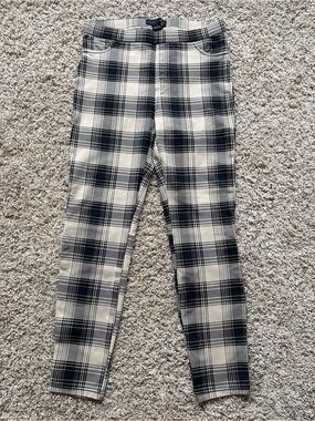 Sanctuary Plaid Pants Tan Black Festive Sz Medium